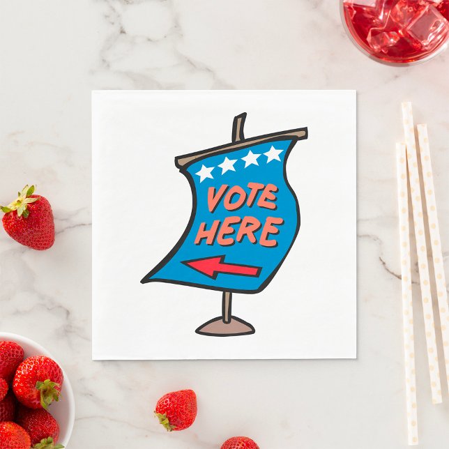 Serviette En Papier Panneau directionnel de vote (Créateur téléchargé)