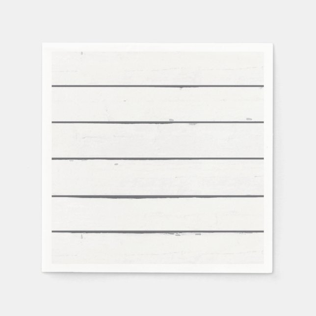 Serviette En Papier Panneau en bois blanc rustique Shiplap (Devant)