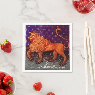 Serviette En Papier Panneau Lion Zodiac Lion Horoscope Anniversaire