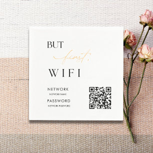 Serviette En Papier Panneau Mariage minimaliste moderne WiFi Mot de pa