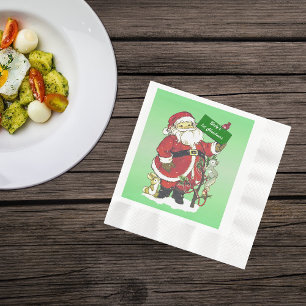 Serviette En Papier Panneau Père Noël de Noël du bébé