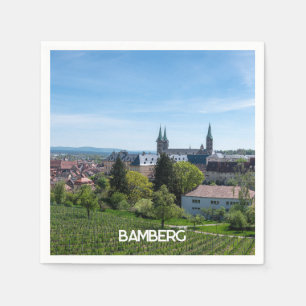 Serviette En Papier Panorama de la vieille ville historique de Bamberg