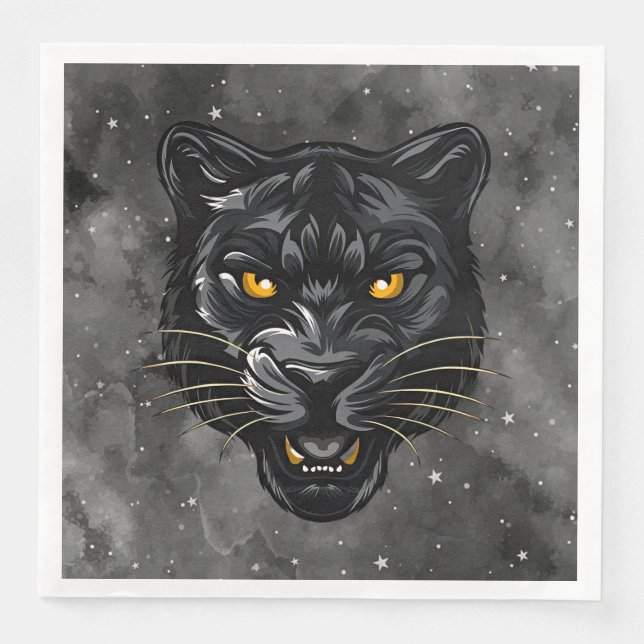 Serviette En Papier Panthère noire (Devant)