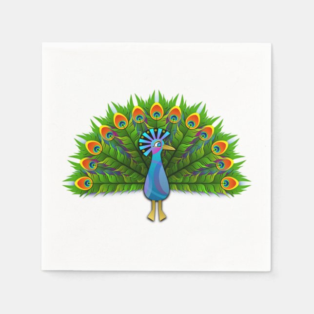 Serviette En Papier paon (Devant)