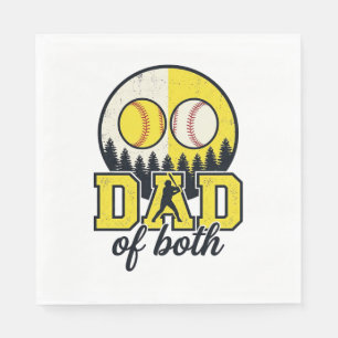 Serviette En Papier Papa Baseball Softball des Deux Conception Vectori