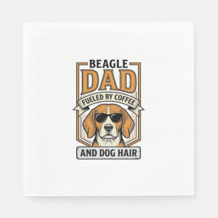 Serviette En Papier Papa Beagle alimenté par le café et le maillot de