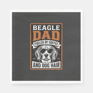 Serviette En Papier Papa Beagle alimenté par le café et les poils de c