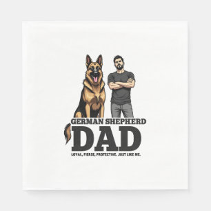 Serviette En Papier Papa Berger Allemand � Fidèle. Féroce. Protecteur.