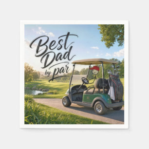 Serviette En Papier Papa Bonhomme Allumette Golfeur dans un Chariot de
