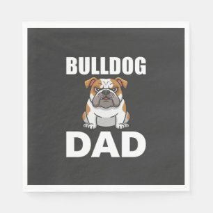 Serviette En Papier Papa Bouledogue Dessin Animé Amateur de Chien