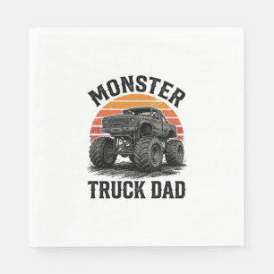 Serviette En Papier Papa camion monstre graphique vintage tout terrain