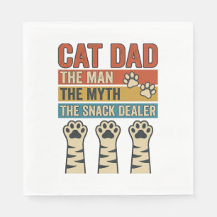 Serviette En Papier Papa Chat Le Fournisseur de Snacks Chemise Vintage