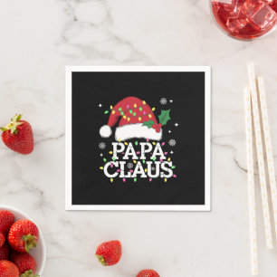 Serviette En Papier Papa Claus Lumières de Noël Pyjama Famille Assorti
