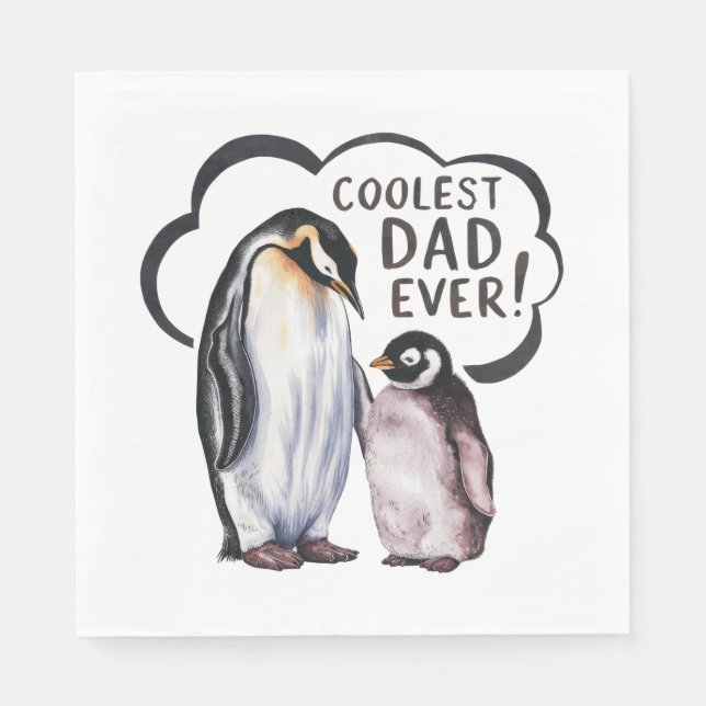 Serviette En Papier Papa cool jamais (Devant)