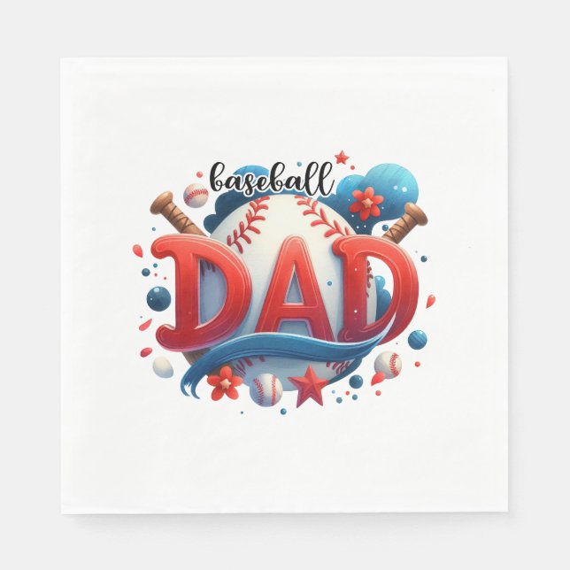 Serviette En Papier Papa de baseball (Devant)