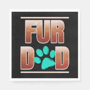 Serviette En Papier Papa De Fourrure cool Avec Paw De Chat Le Jour