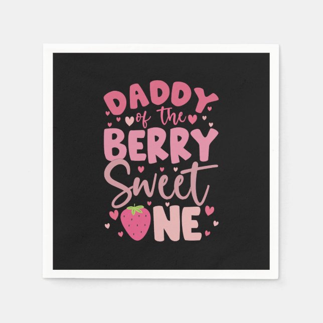 Serviette En Papier Papa de la douce fraise d'anniversaire (Devant)