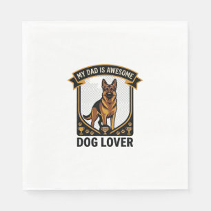 Serviette En Papier Papa est un Amoureux de Chien Incroyable Pattes de