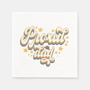 Serviette En Papier Papa fier ; Arc en ciel ; support LGBTQ