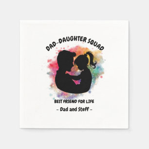Serviette En Papier Papa-Fille Squad - Père et fille sur mesure