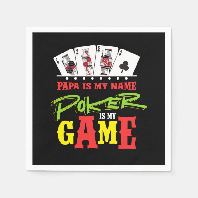 Serviette En Papier Papa Gambler Cartes Joueur Poker Casino Papa Papa  (Devant)