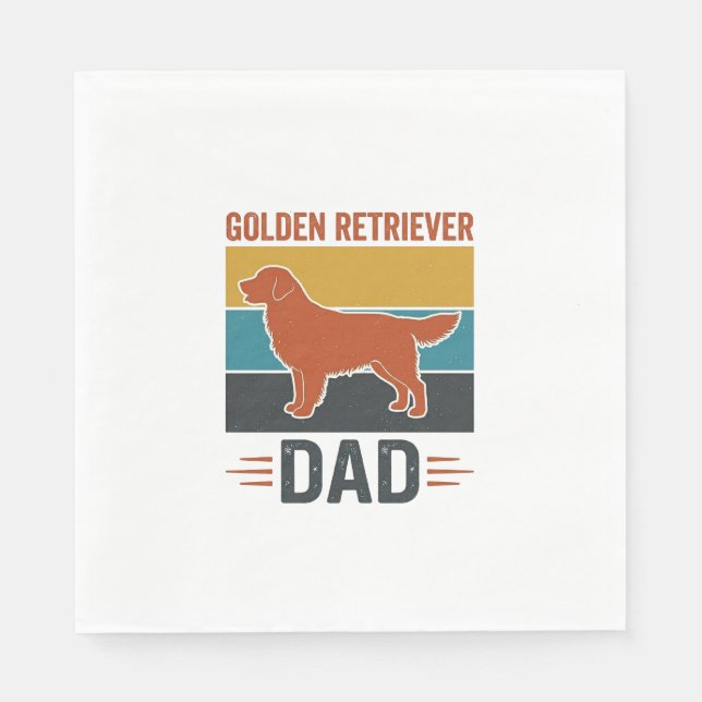 Serviette En Papier Papa Golden Retriever Conception Vectorielle pour  (Devant)