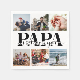 Serviette En Papier Papa I Love You Custom Photo Collage