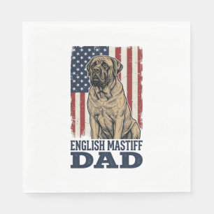 Serviette En Papier Papa Mastiff Anglais Design de chien vintage patri
