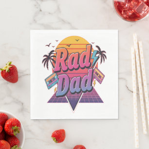 Serviette En Papier Papa Radical – Style Néo-Rétro des Années 80 pour