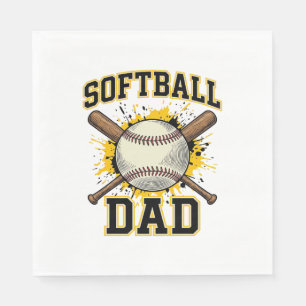 Serviette En Papier Papa Softball Vintage Varsity Batteurs Croisés Des