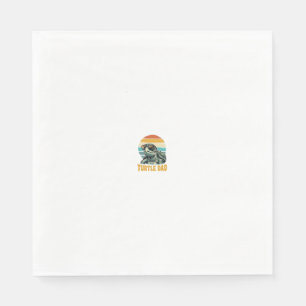 Serviette En Papier Papa Tortue Rétro Coucher de Soleil Vintage Gravur