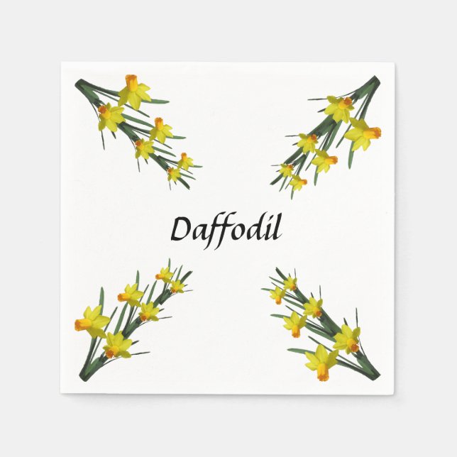 Serviette En Papier Paper Napkin - Daffodil Pattern (Devant)