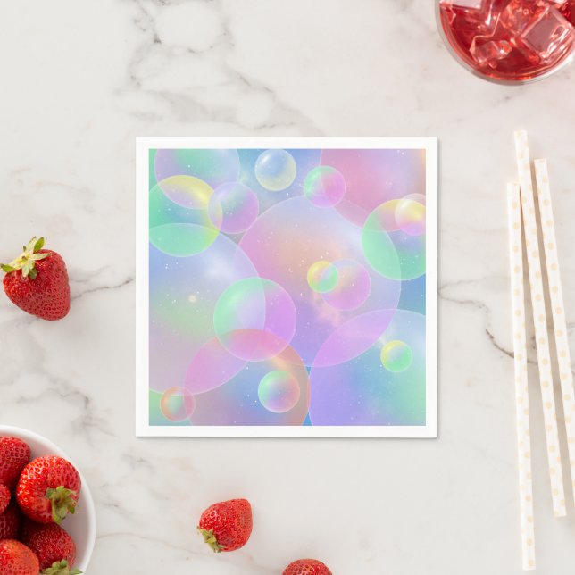 Serviette En Papier Paper napkins bubble design (En situation)