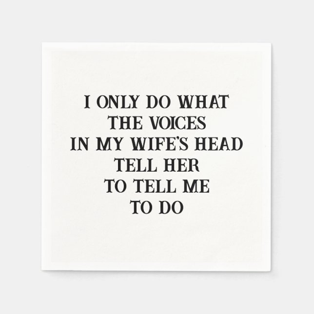Serviette En Papier Paper Napkins Husband Wife's Joke  (Devant)