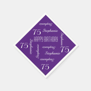 Serviette En Papier Papier, 75e anniversaire fête de répétition noms