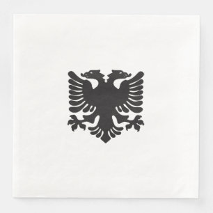 Serviette En Papier Papier à aigle albanais blanc et noir Napkin