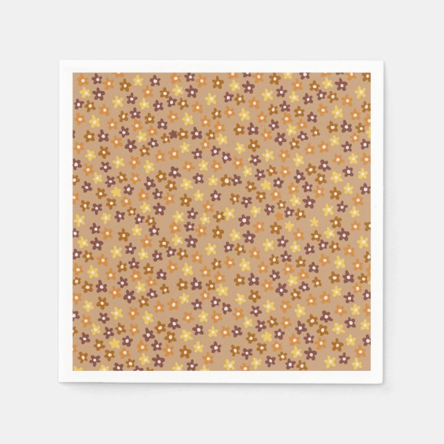 Serviette En Papier Papier à automne floral (Devant)