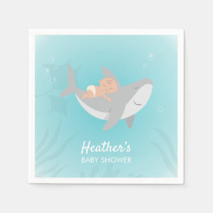 Serviette En Papier Papier à Baby shower de requin doux Napkin