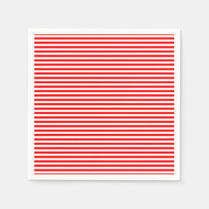 Serviette En Papier Papier à bandes horizontales rouge et blanc de pet