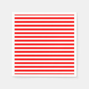 Serviette En Papier Papier à bandes horizontales rouge et blanc de tai