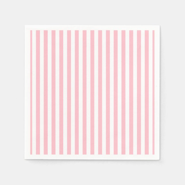 Serviette En Papier Papier à bandes verticales de taille moyenne rose  (Devant)