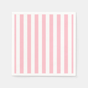 Serviette En Papier Papier à bandes verticales rose et blanc de grande