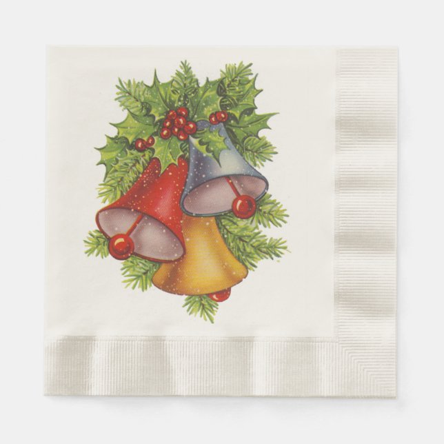 Serviette En Papier Papier à cloches de Noël (Devant)