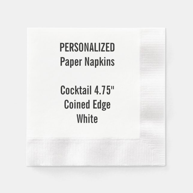 Serviette En Papier Papier à cocktail blanc personnalisé Napkin (Devant)