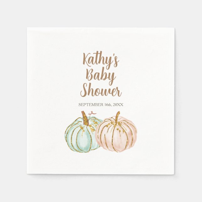 Serviette En Papier Papier à cocktail Citrouille à la menthe et à la b (Devant)