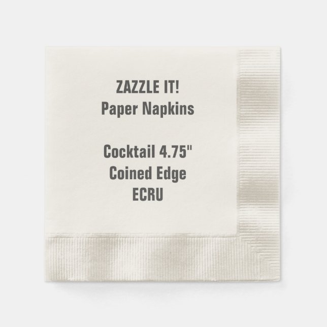 Serviette En Papier Papier à cocktail cousu ECRU blanc (Devant)