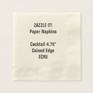 Serviette En Papier Papier à cocktail cousu ECRU blanc