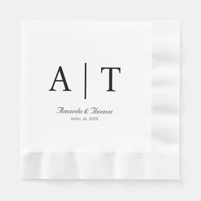 Serviette En Papier Papier à cocktail Monogram Napkin (Devant)