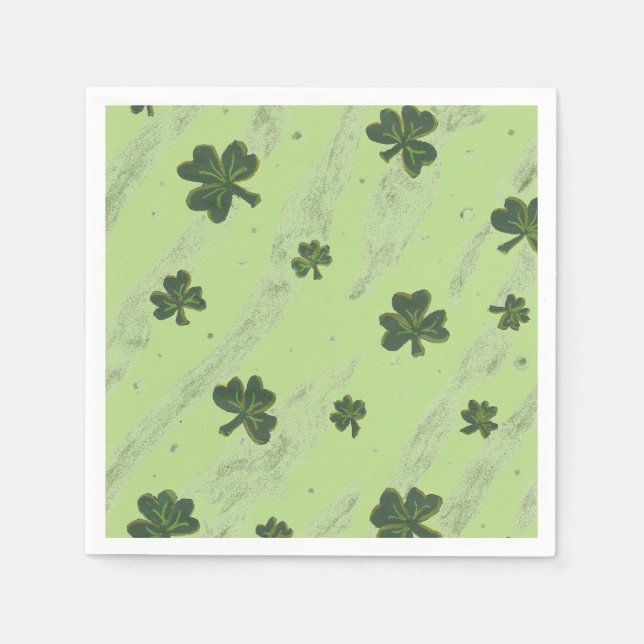 Serviette En Papier Papier à cocktail motif vert clair shamrock (Devant)