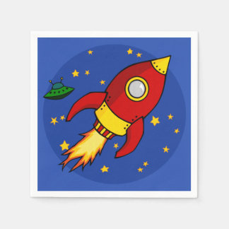 Serviette En Papier Papier à cocktail rouge Rocket jaune